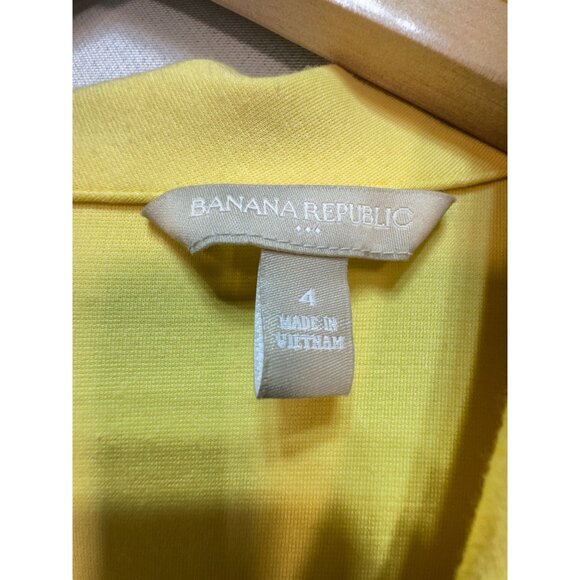 Banana Republic Women's Cowl Neck Bodycon Dress Stretch Size 4 Butter Yellow - Picture 3 of 11